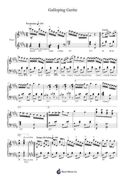 Galloping Gertie Sheet Music by Sam Fonteyn-Arr.Yerleen Virdean