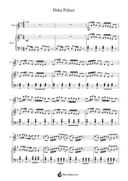 Deku Palace Sheet Music by -Arr.Bairdbian Lystan