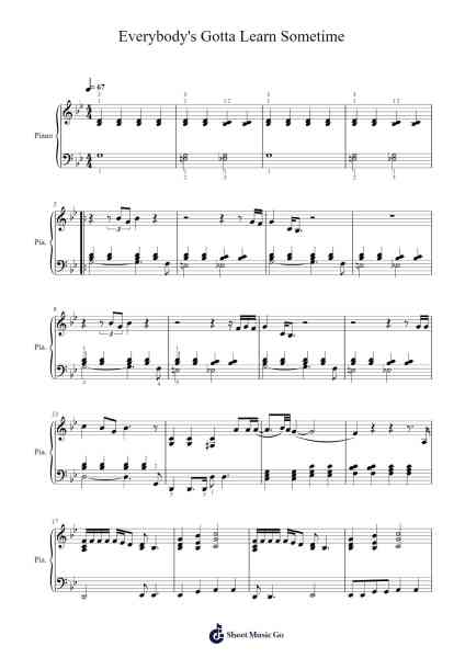 EVERYBODY'S GOTTA LEARN SOMETIME Sheet Music by undefined-Arr.Poshua Xansweet