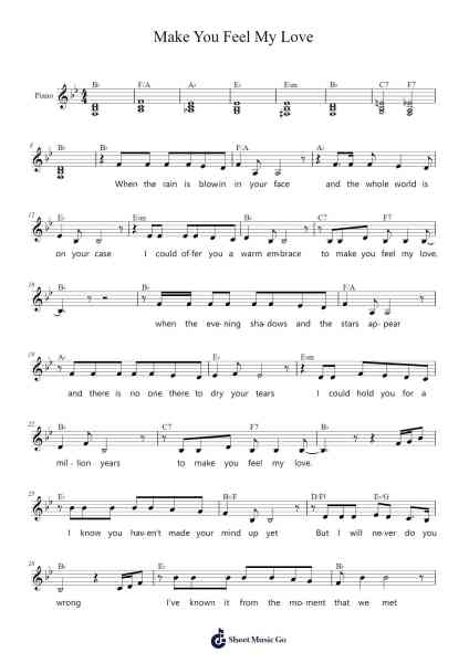 Make You Feel My Love Sheet Music by Adele-Arr.Backpert Poexon