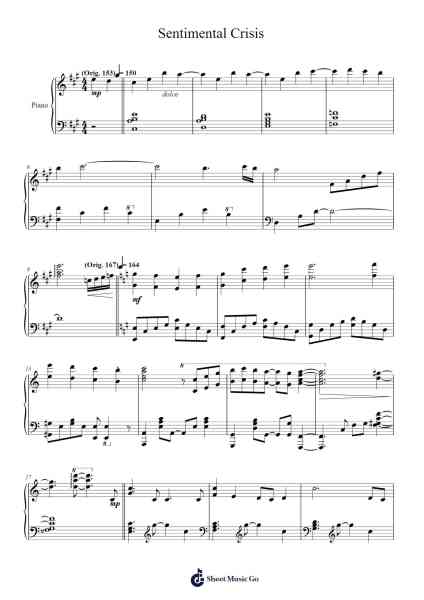 Sentimental Crisis Sheet Music by halca-Arr.Greydre Keithburne