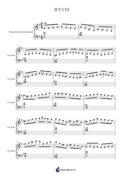 II V I VI Sheet Music by -Arr.Vanralph Aunald