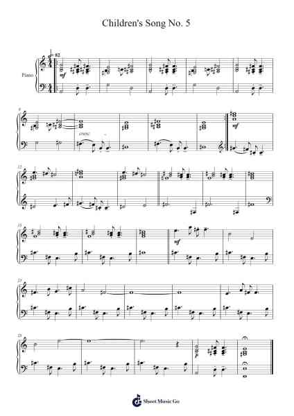 Children's Song No. 5 Sheet Music by Chick Corea-Arr.Miketers Lcott
