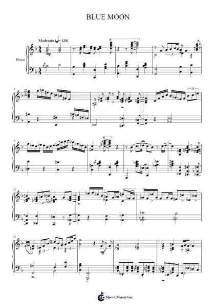 BLUE MOON Sheet Music by Richard Rodgers/Lorenz Hart-Arr.Wyattnix Abniel