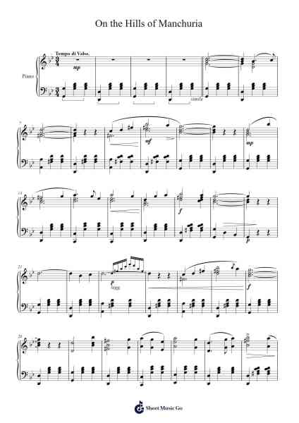 On the Hills of Manchuria Sheet Music by Misc Traditional-Arr.Beroll