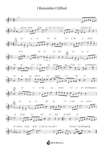 I Remember Clifford Sheet Music by Benny Golson-Arr.Hifaithe Fojames