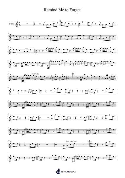 Remind Me to Forget Sheet Music by Pyotr Ilyich Tchaikovsky-Arr.Tedget Milrol