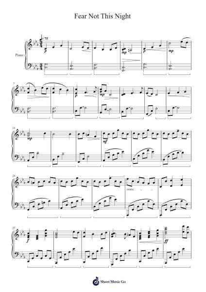 Fear Not This Night - Piano version Sheet Music by Jeremy Soule-Arr.Latnon Yonngpold