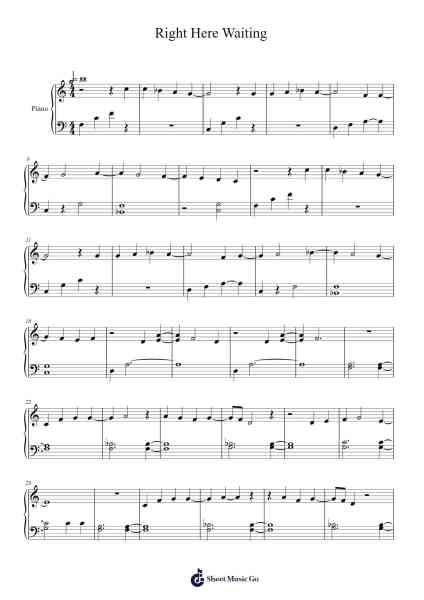 Right Here Waiting Sheet Music by Richard Marx-Arr.Vithel
