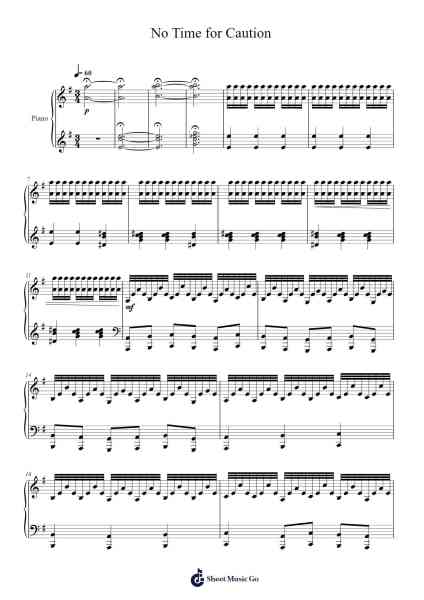 No Time for Caution Sheet Music by Hans Zimmer-Arr.Duttcash Cornie