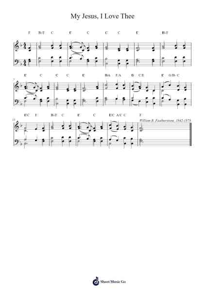 My Jesus, I Love Thee Sheet Music by Adoniram J. Gordon-Arr.Aden Biro