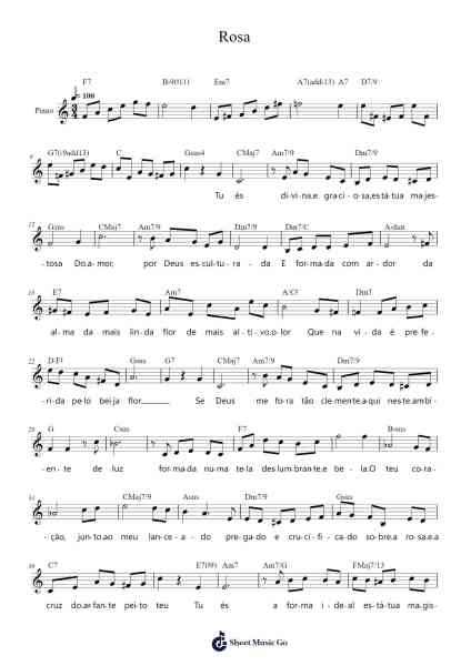 Rosa Sheet Music by Pixinguinha-Arr.Beerthune