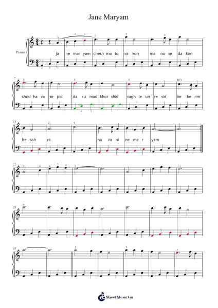 Jane Maryam Sheet Music by Bidva-Arr.Yorkkim