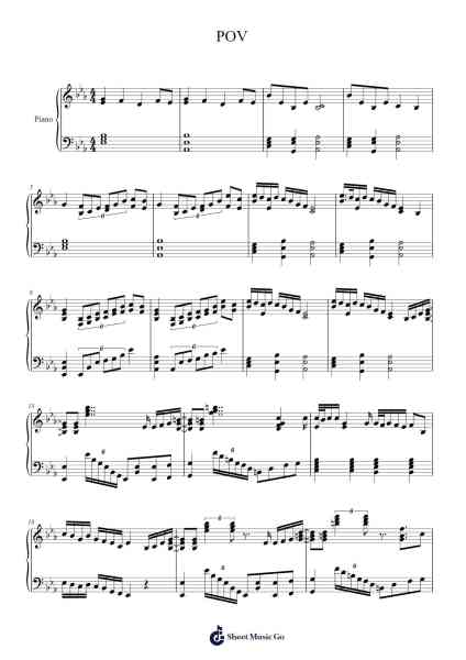 POV Sheet Music by Ariana Grande-Arr.Brosaul