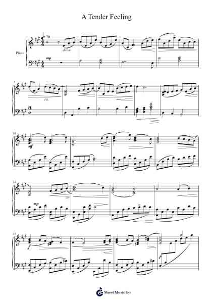 A Tender Feeling Sheet Music by Yuki Kajiura-Arr.Keatsshua Beareade