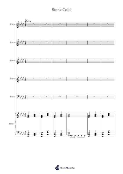 Stone Cold Sheet Music by Demi Lovato-Arr.Dukim