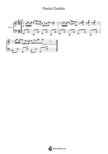 Pianist Zombie Sheet Music by Peter McConnell-Arr.Walshfox