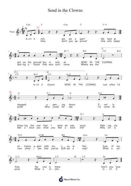 Send in the Clowns Sheet Music by Stephen Sondheim-Arr.Wolfnid Bronbooth