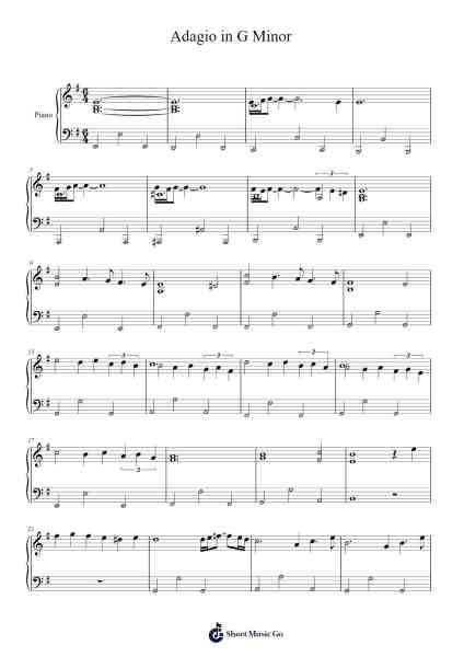 Adagio in G Minor Sheet Music by Tomaso Albinoni-Arr.Dilfred Haro