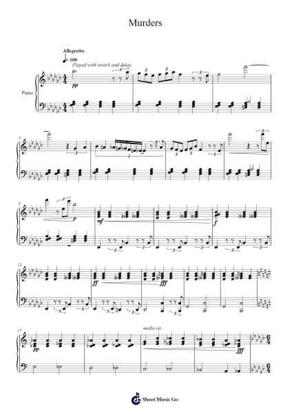 Murders Sheet Music by Miracle Musical-Arr.Mattvelt