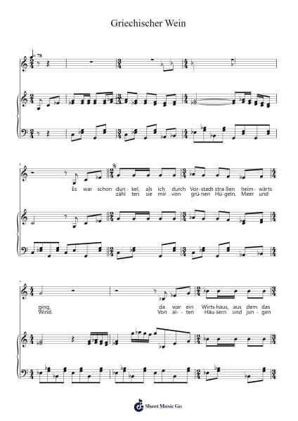 Griechischer Wein Notenblatt von Udo Jürgens-Arr.Francesphrey Faholmes