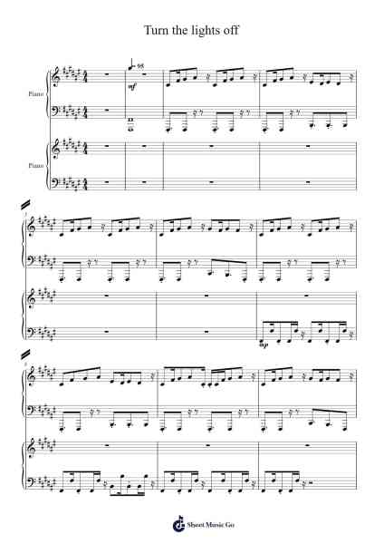 Turn the lights off Sheet Music by Tally Hall-Arr.Fordniah