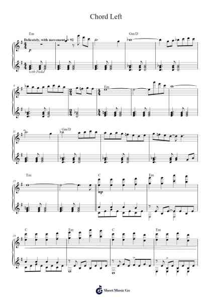 Chord Left Sheet Music by Agnes Obel-Arr.Kentnice Dalnoah