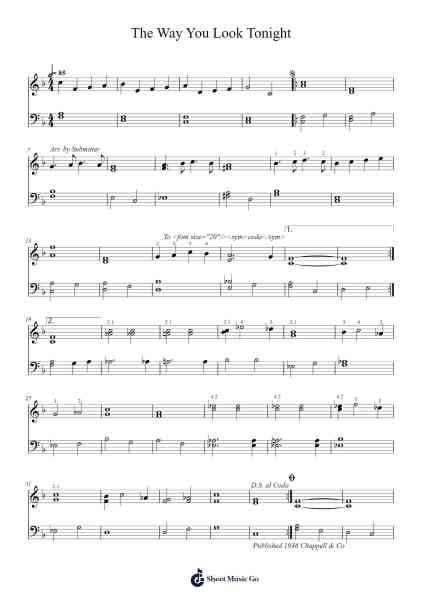 The Way You Look Tonight Sheet Music by Jerome Kern-Arr.Gedodd