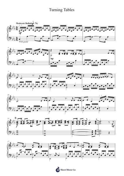 Turning Tables Sheet Music by Adele-Arr.Jansean