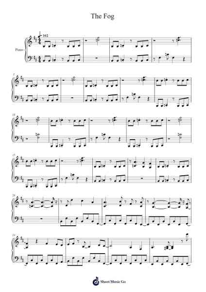 The Fog Sheet Music by Shoji Meguro-Arr.Penlith