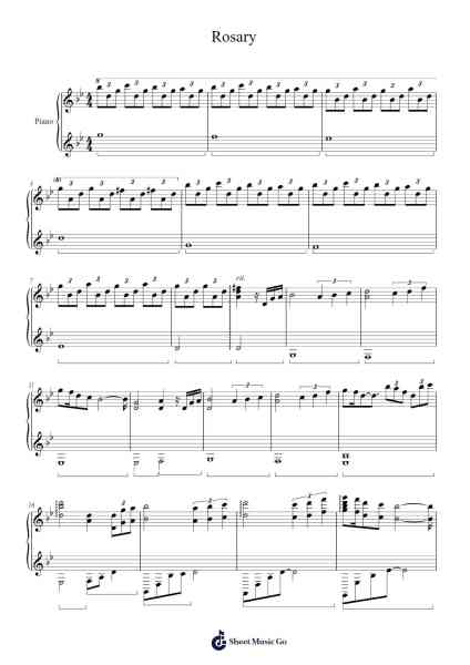 Rosary Sheet Music by Yuki Hayashi-Arr.Peathew Odeshua