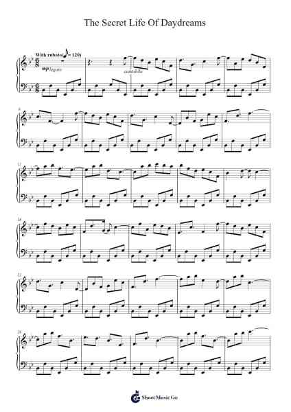 The Secret Life Of Daydreams Sheet Music by Dario Marianelli-Arr.Popgram Migcky