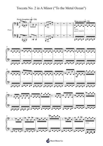 Toccata No. 2 in A Minor ("To the Metal Ocean") Sheet Music by Cookeda-Arr.Saster Hawreed