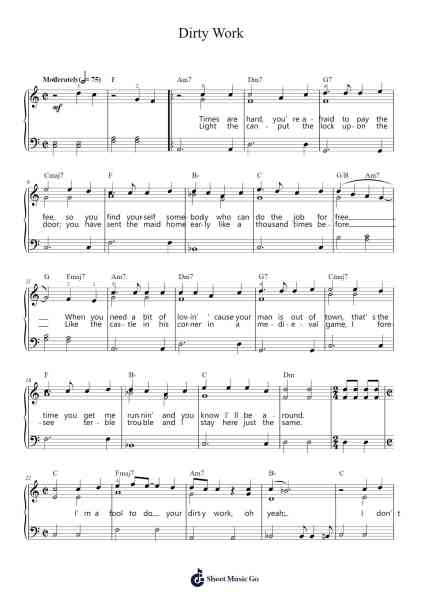 Dirty Work Sheet Music by Steely Dan-Arr.Jerhue