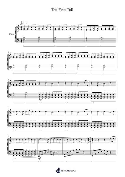 Ten Feet Tall Sheet Music by Afrojack-Arr.Hartepeare