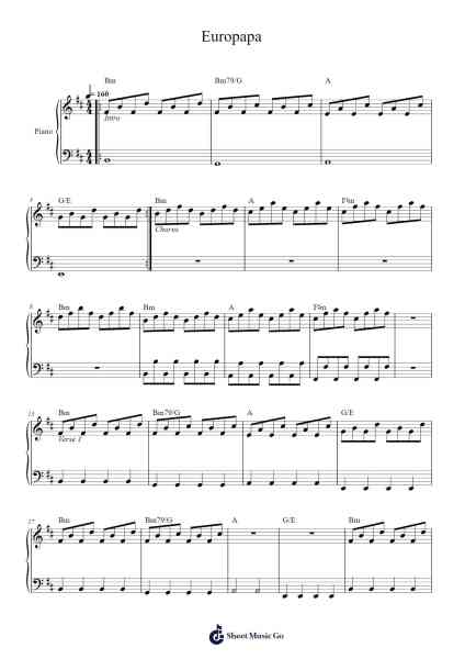 Europapa Sheet Music by Joost Klein-Arr.Tifliz