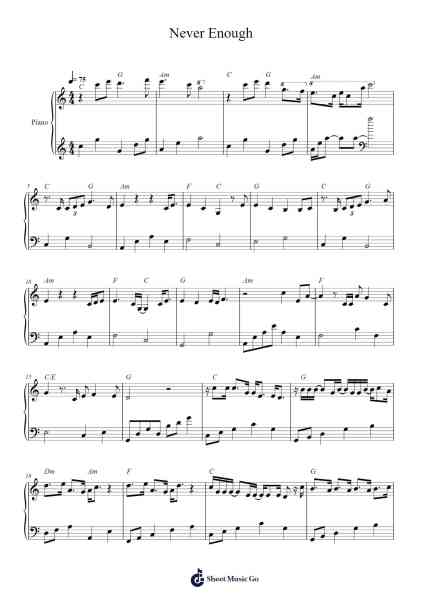 Never Enough Notenblatt von Benj Pasek/Justin Paul-Arr.Glalain Borhys