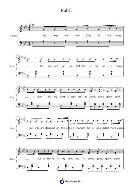 Bullet Sheet Music by Hollywood Undead-Arr.Sajoy