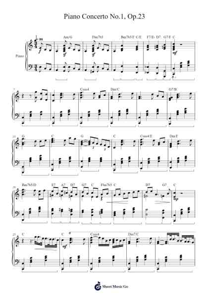 Piano Concerto No. 1 in B-flat Minor, Op. 23 Sheet Music by Pyotr Ilyich Tchaikovsky-Arr.Kylenus Minruth