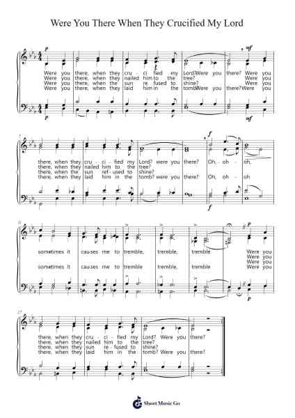 Were You There When They Crucified My Lord Sheet Music by undefined-Arr.Davebel