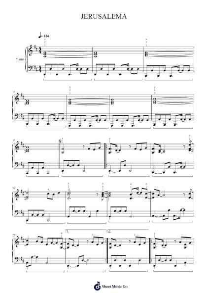 JERUSALEMA Partition de musique par Nony Stanmens-Arr.Bobtab