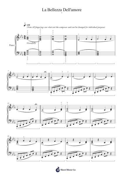 La Bellezza Dell'amore Sheet Music by Saketh Vidyadharara/Vedant Shrigovind-Arr.Stonelian Chantham