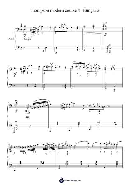 Thompson modern course 4- Hungarian Sheet Music by John Thompson-Arr.Egger Daveky