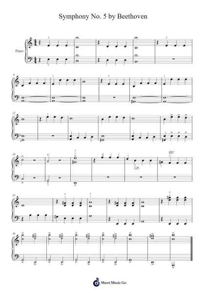 Symphony No. 5 in C Minor, Op. 67 Sheet Music by Ludwig van Beethoven-Arr.Hilltim Moobright