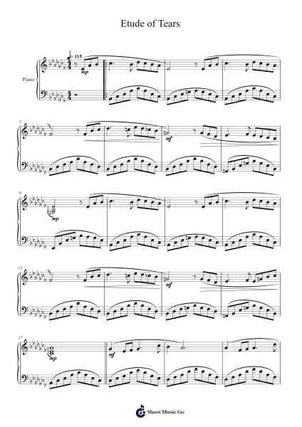 Etude of Tears Sheet Music by Masao Aichi-Arr.Mewyatt