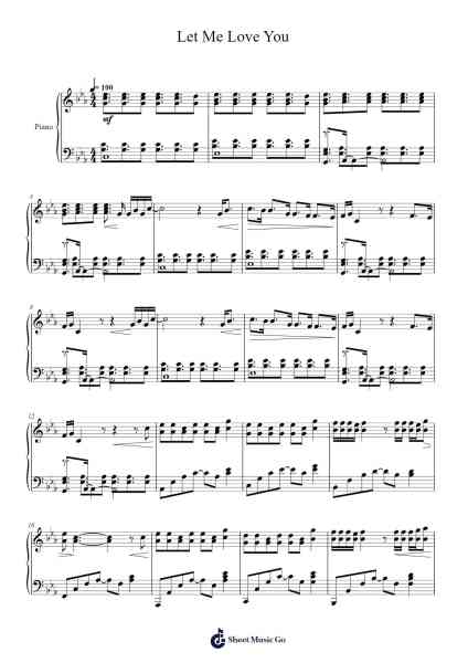 Let Me Love You Sheet Music by DJ Snake-Arr.Inbuck