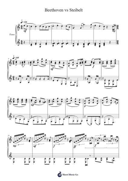 Piano Sonata No. 2 "Ludwig van Beethoven" Sheet Music by Ludwig van Beethoven-Arr.Lhous Veholmes