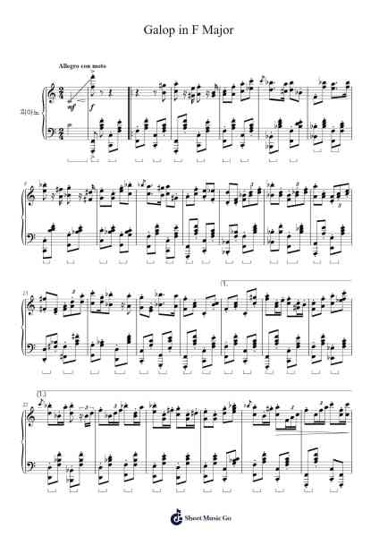 Galop in F Major Sheet Music by Priestnic Jimxine-Arr.Shirvien