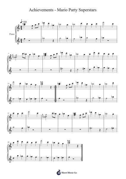 Achievements - Mario Party Superstars Sheet Music by -Arr.Shelmore Yetgrant