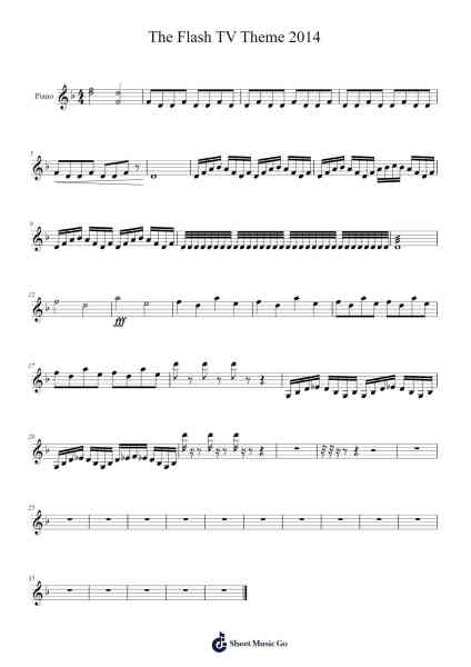 The Flash TV Theme 2014 Sheet Music by Sarah Talmage-Arr.Mauddam Linddice
